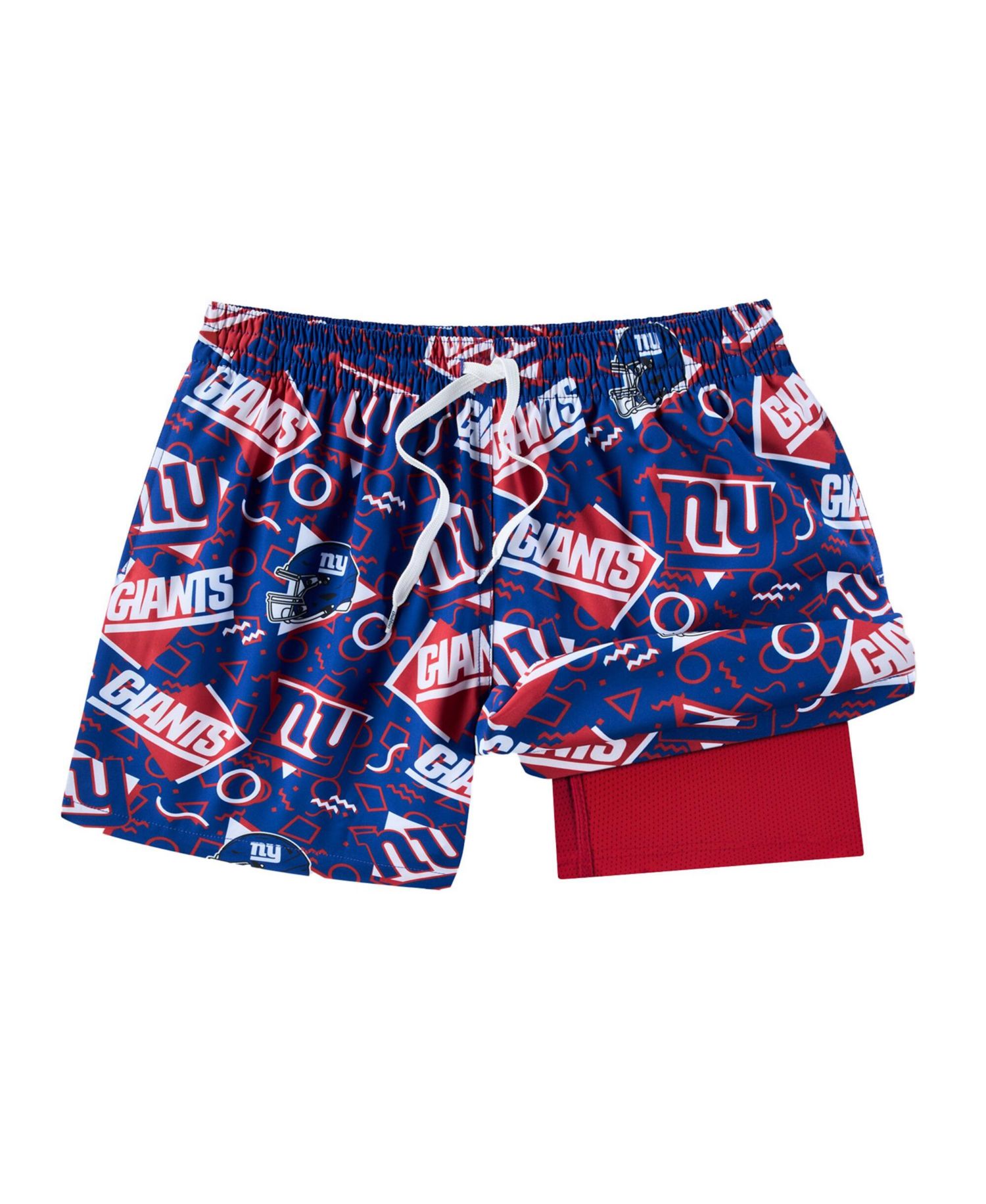 Men's Blue New York Giants Game Day Fit Classic Lined Swim Trunks
