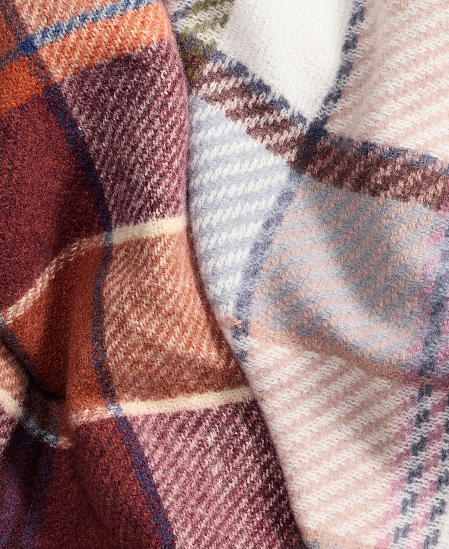 Women's Overscale Plaid Woven Triangle Scarf