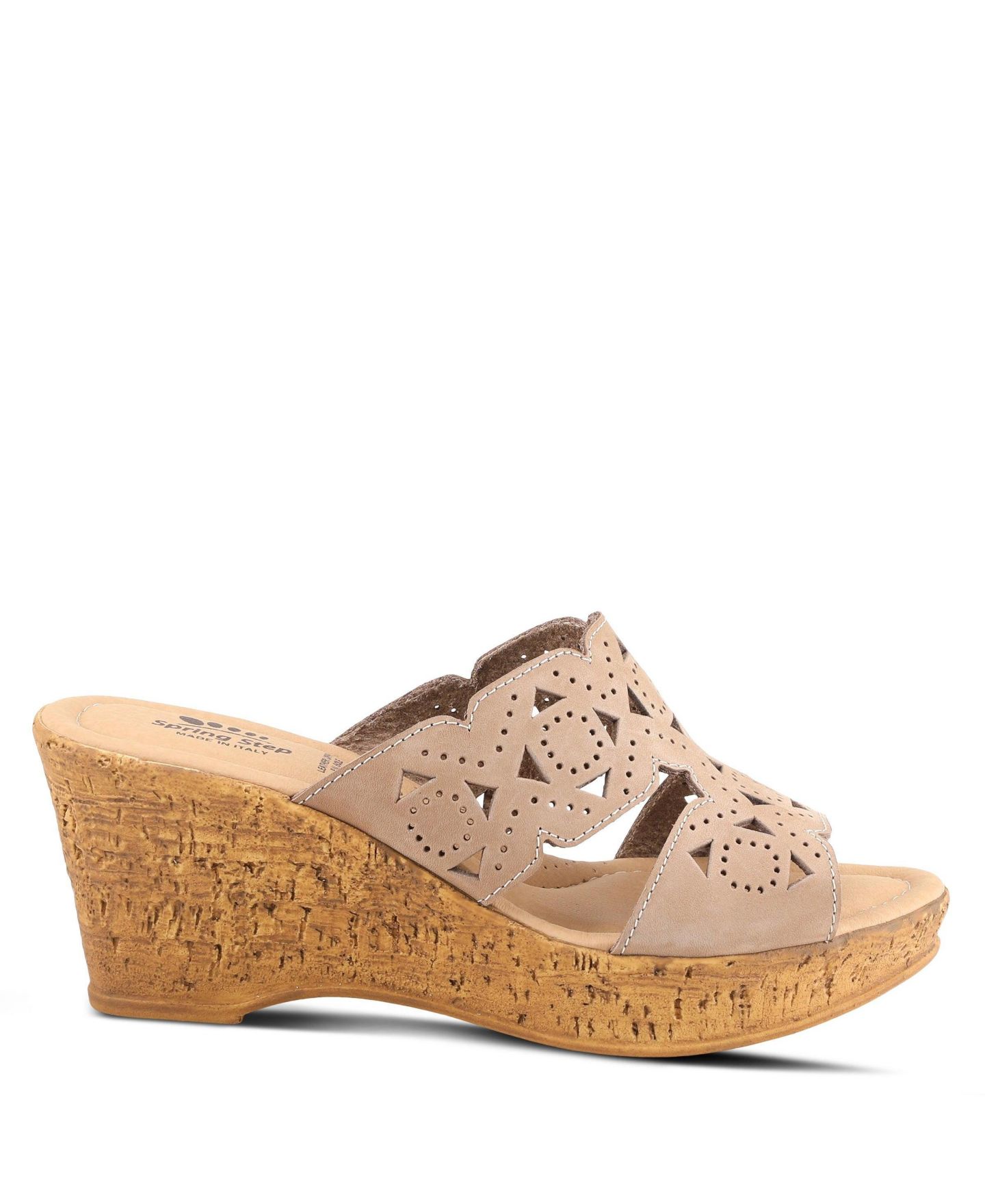 Женские сандалии Spring Step Flamyo Slide Sandal with Leather Upper, цвет: Бежевый нубуковый — фото 2