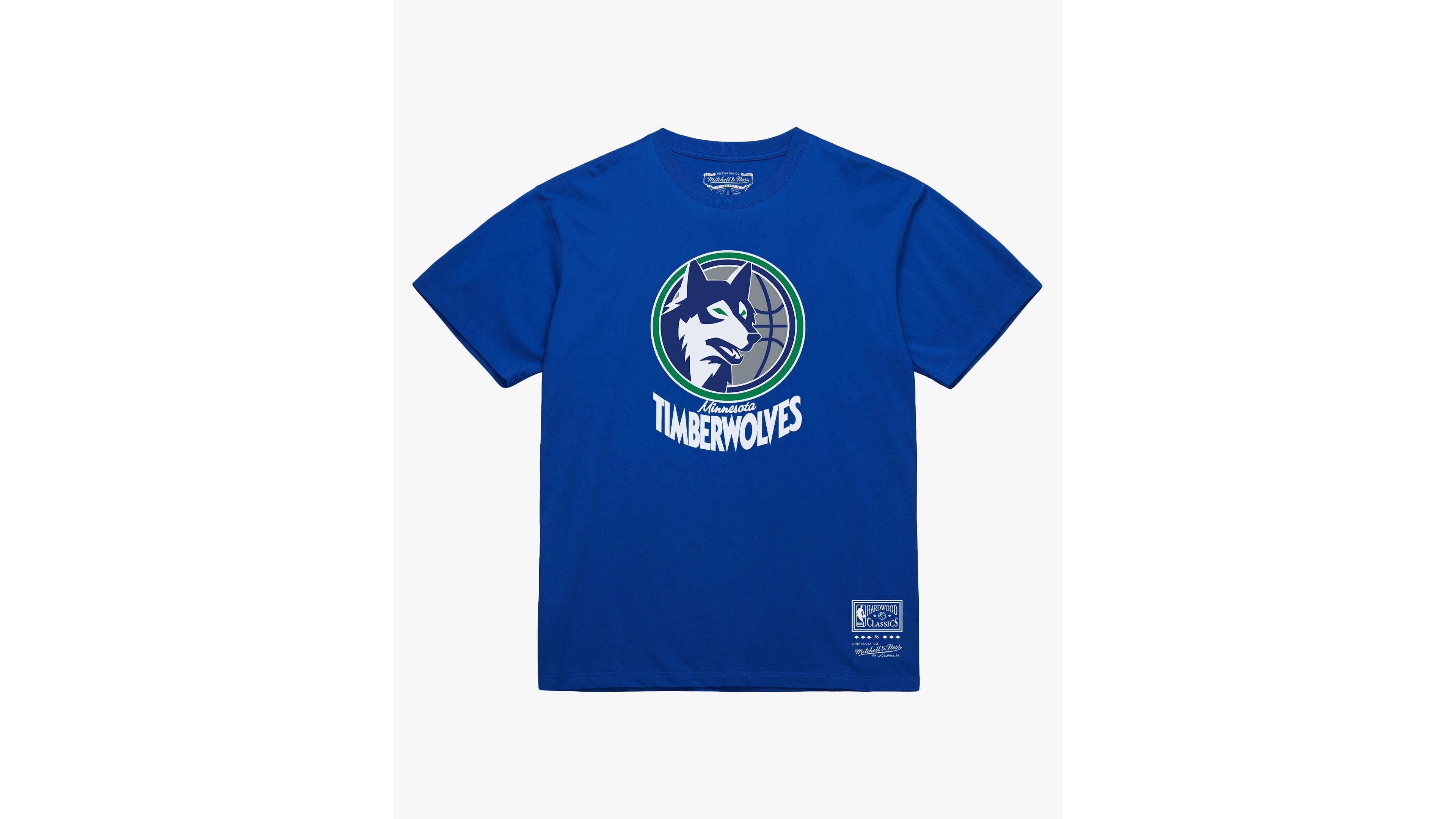 Mitchell & Ness Men's and Women's Royal Minnesota Timberwolves Hardwood Classics Arch T-Shirt