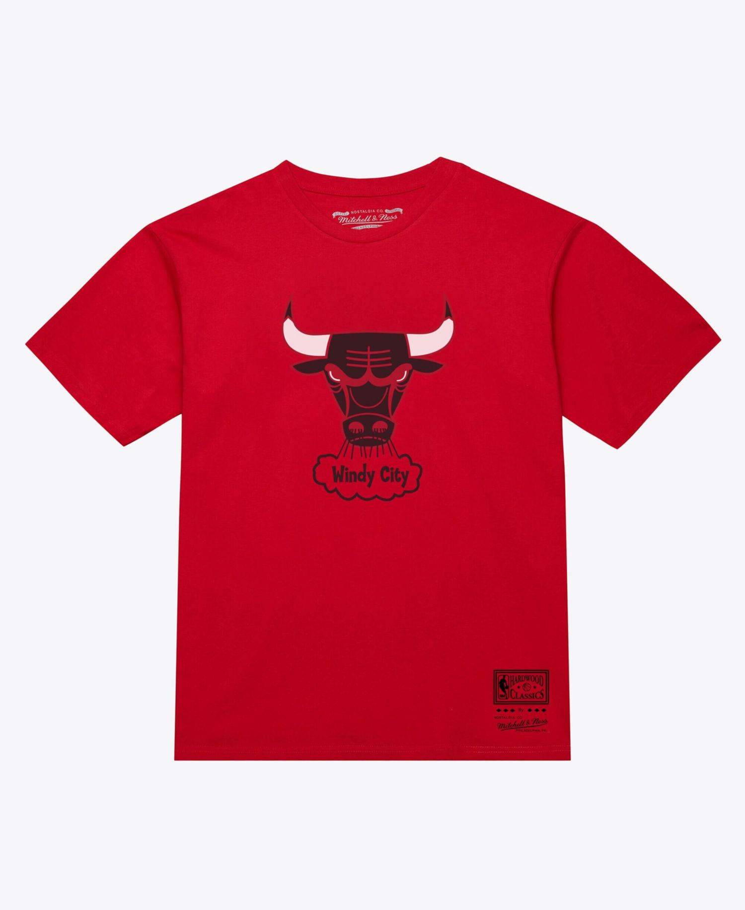 Men's and Women's Red Chicago Bulls Hardwood Classics Arch T-Shirt