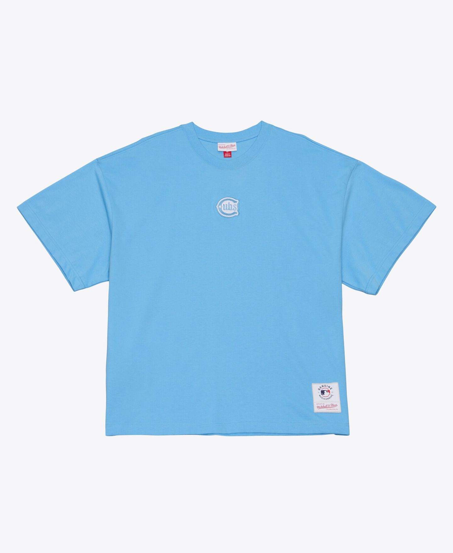 Мужская футболка Mitchell & Ness Light Blue Chicago Cubs Insignia Premium — фото 1