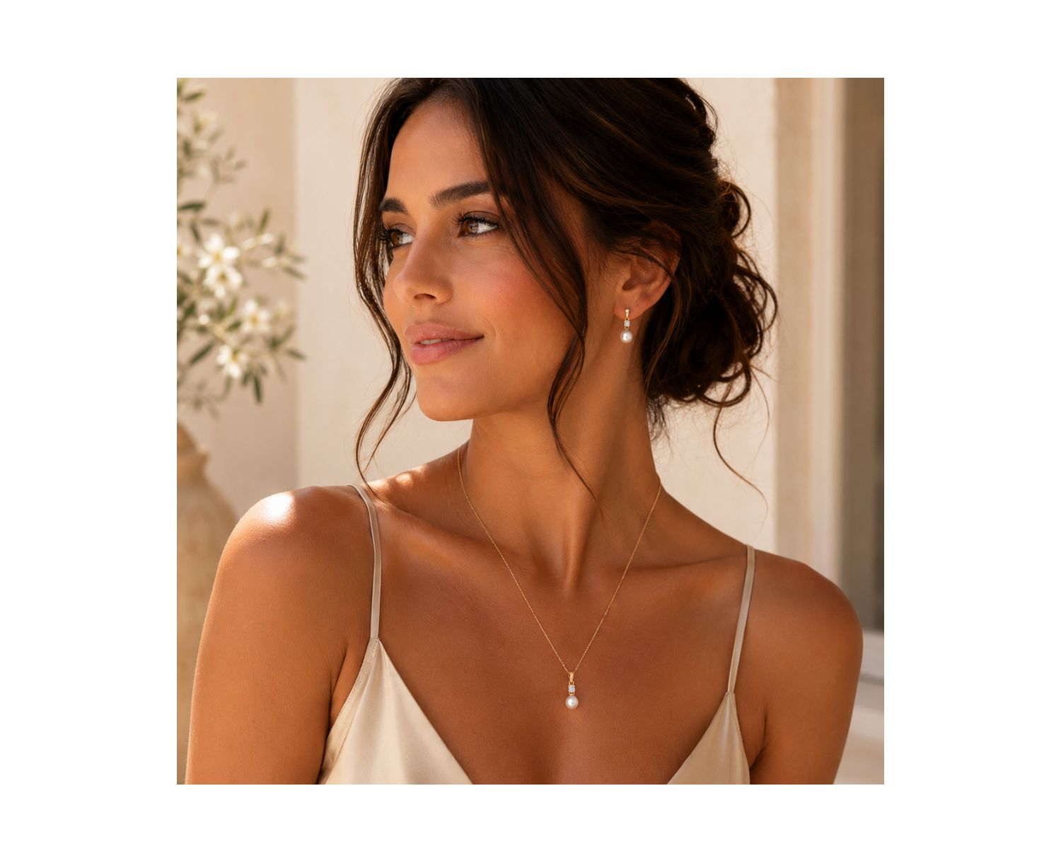 Pear Cut Cubic Zirconia Faux Pearl Drop Earrings