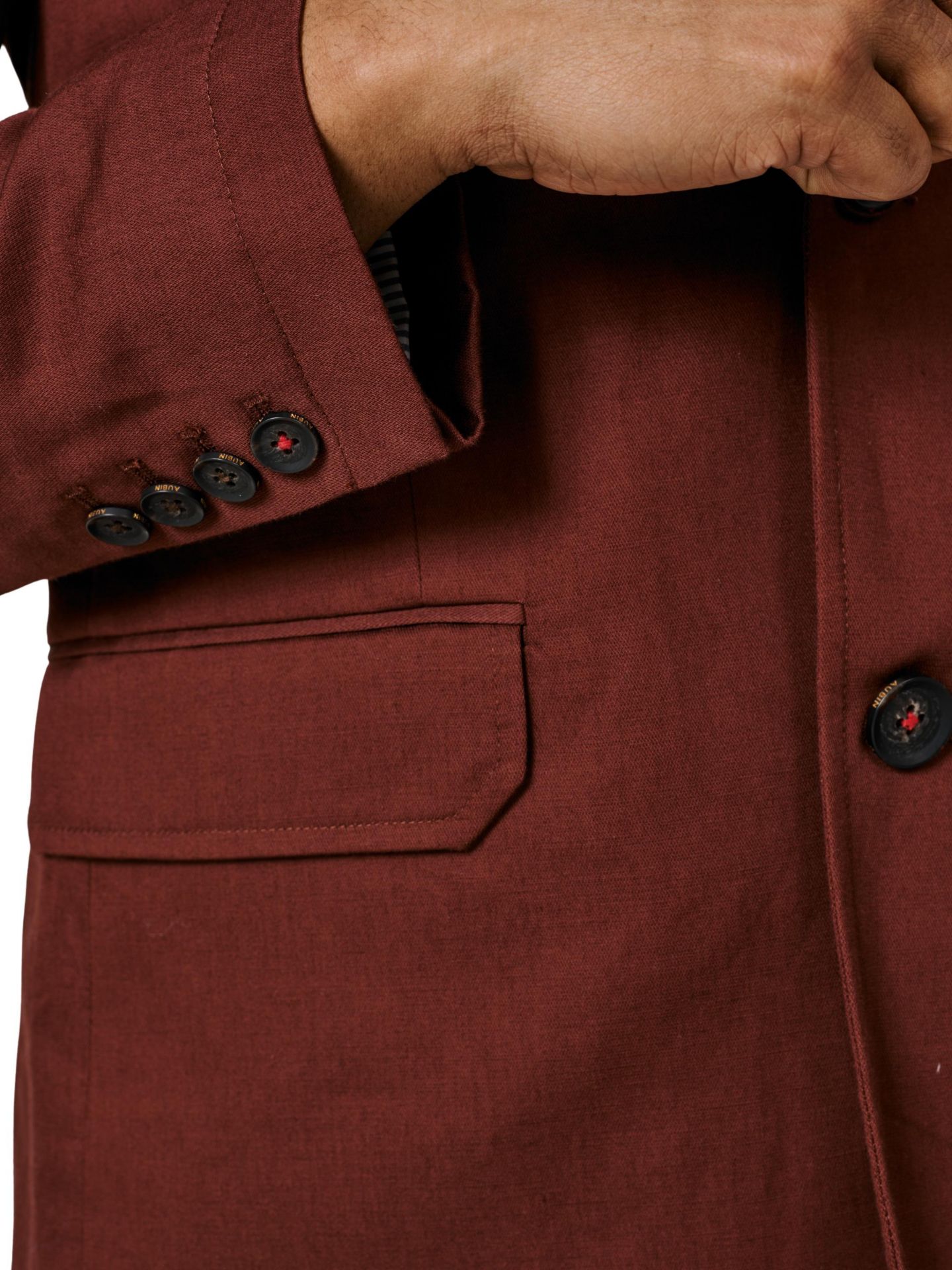 Мужской пиджак Aubin Pasmore Tailored Linen Blend Blazer, цвет: Коричневый — фото 4