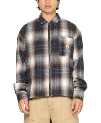 Men's Ombre Zip Up Long Sleeve Shirt