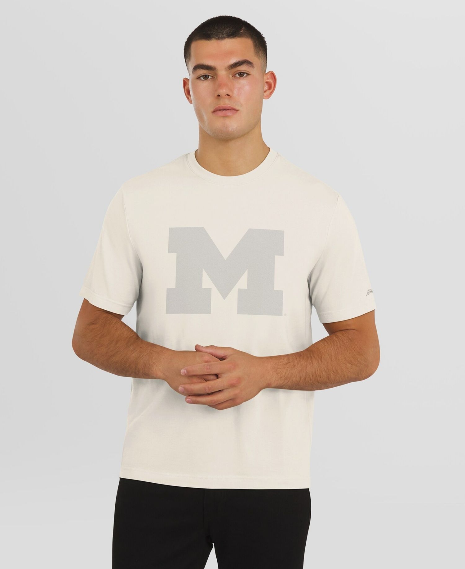 Men's Cream Michigan Wolverines Play Action Tri-Blend Performance T-Shirt