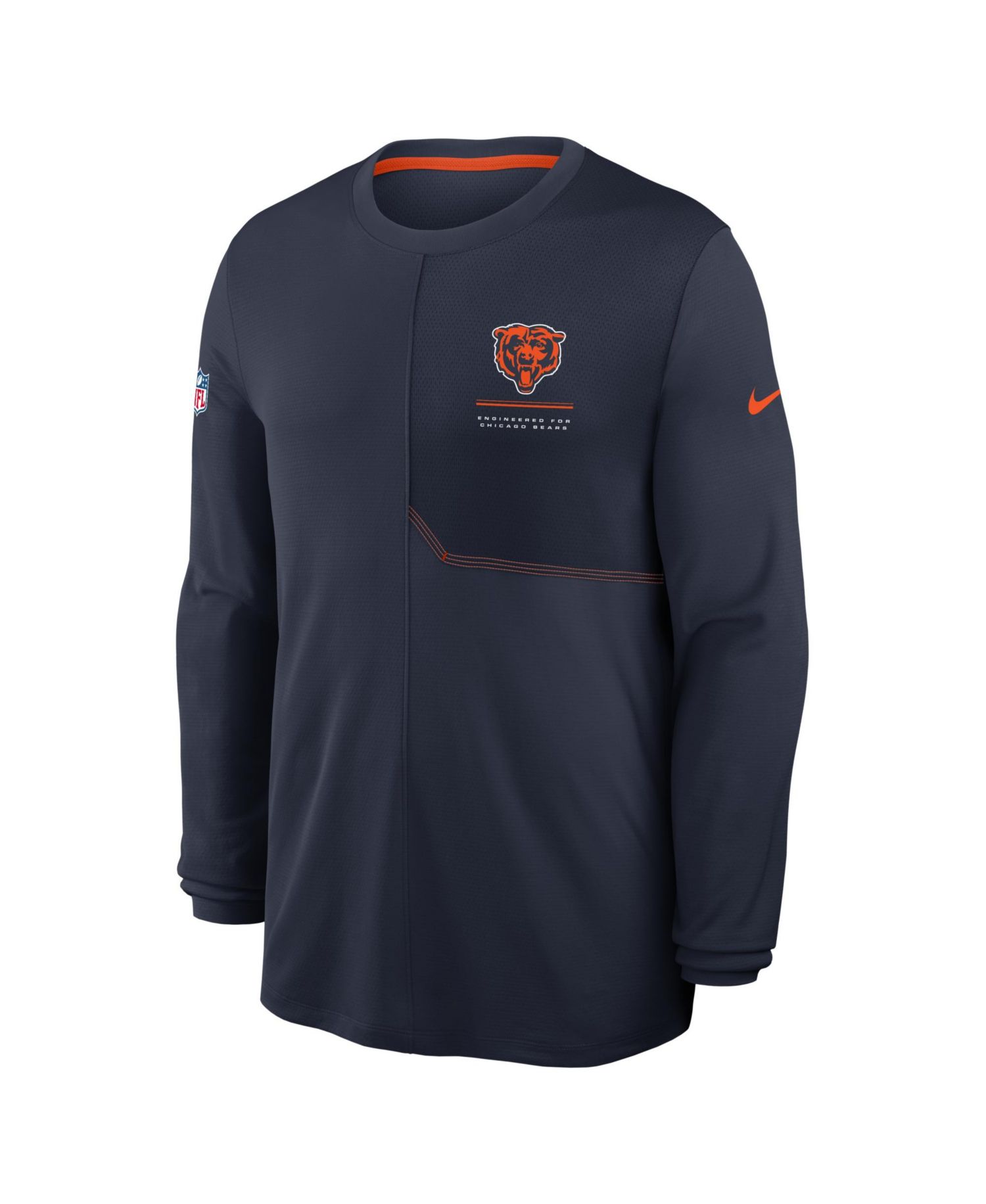 Men's Navy Chicago Bears Sideline Coaches UV Dri-FIT Long Sleeve T-Shirt