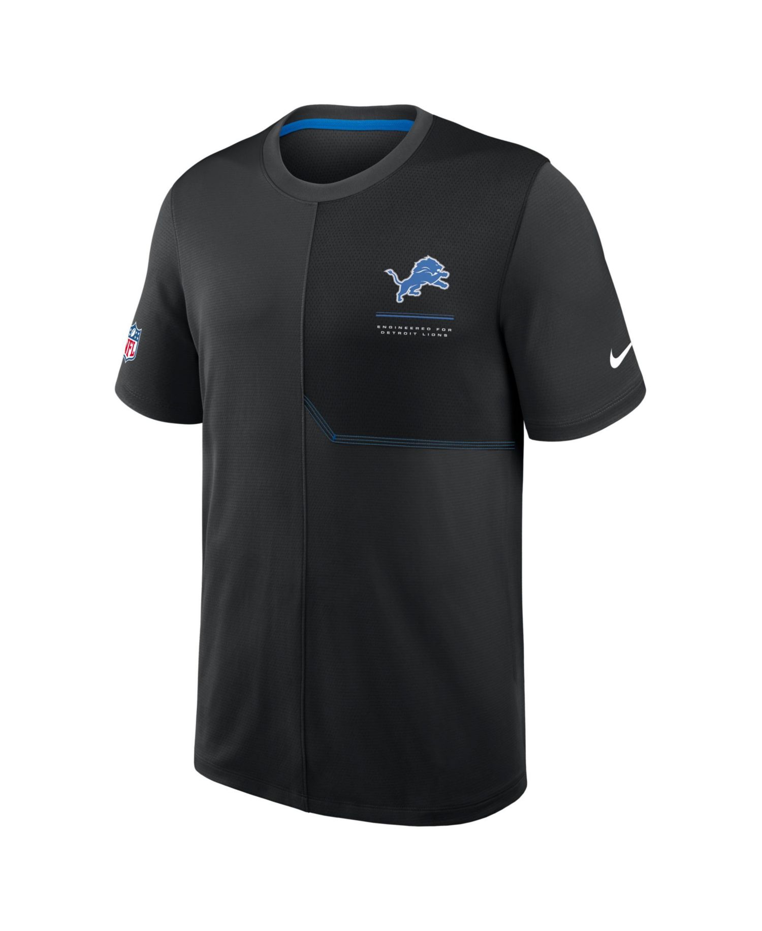 Men's Black Detroit Lions Sideline UV Dri-FIT Coaches T-Shirt