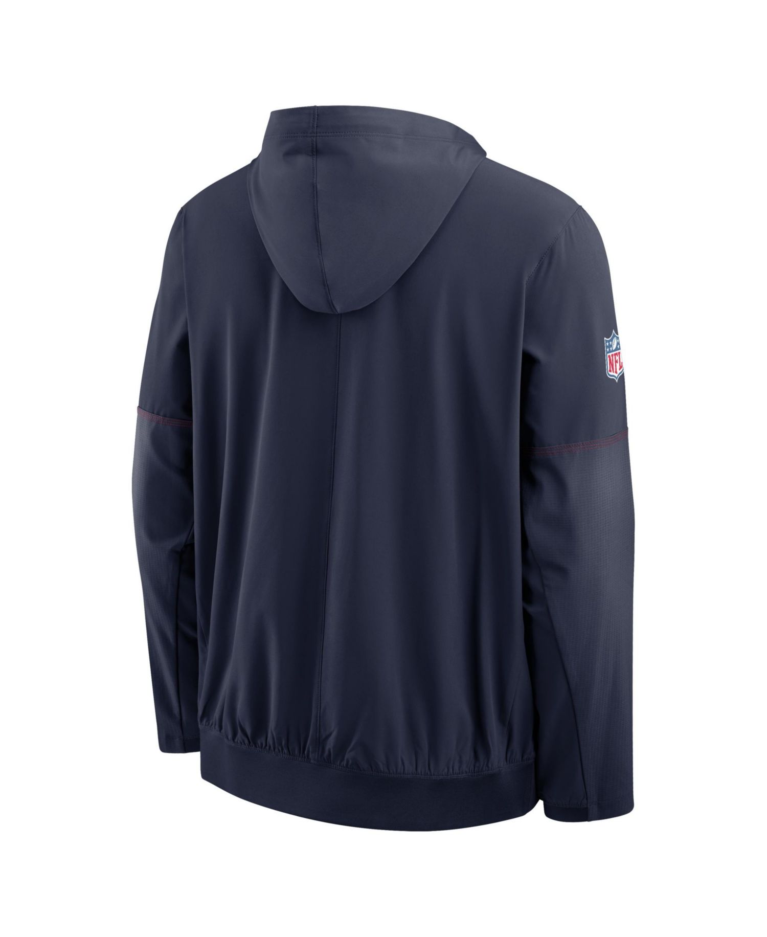 Men's Navy New England Patriots Sideline Anorak Half-Zip Hooded Jacket