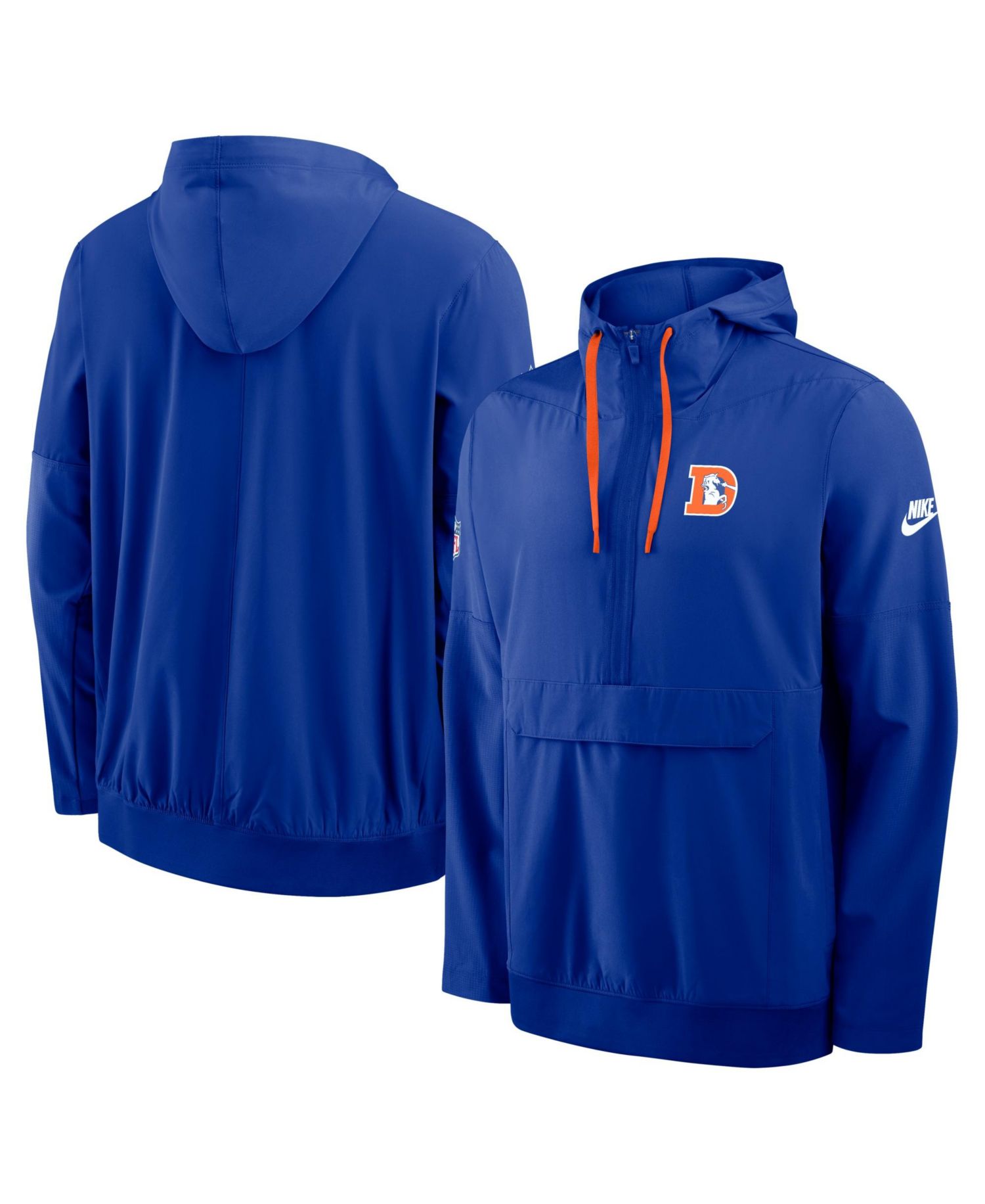 Men's Royal Denver Broncos Alt Anorak Half-Zip Hooded Jacket