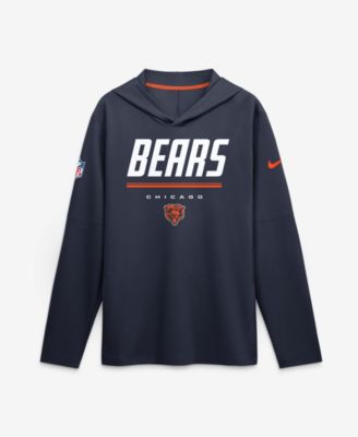 Men's Navy Chicago Bears Sideline Lightweight Long Sleeve Dri-FIT Hoodie