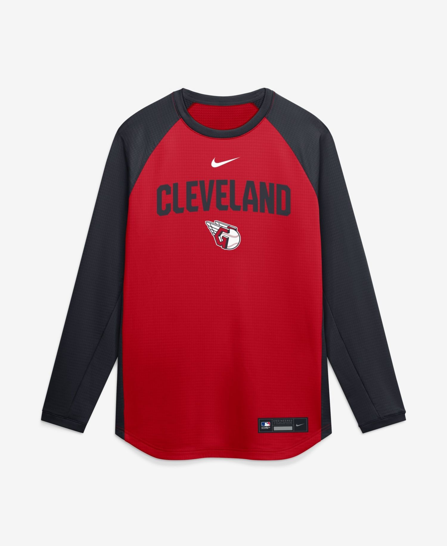 Men's Red Cleveland Guardians Authentic Collection Raglan Dri-FIT Sweatshirt