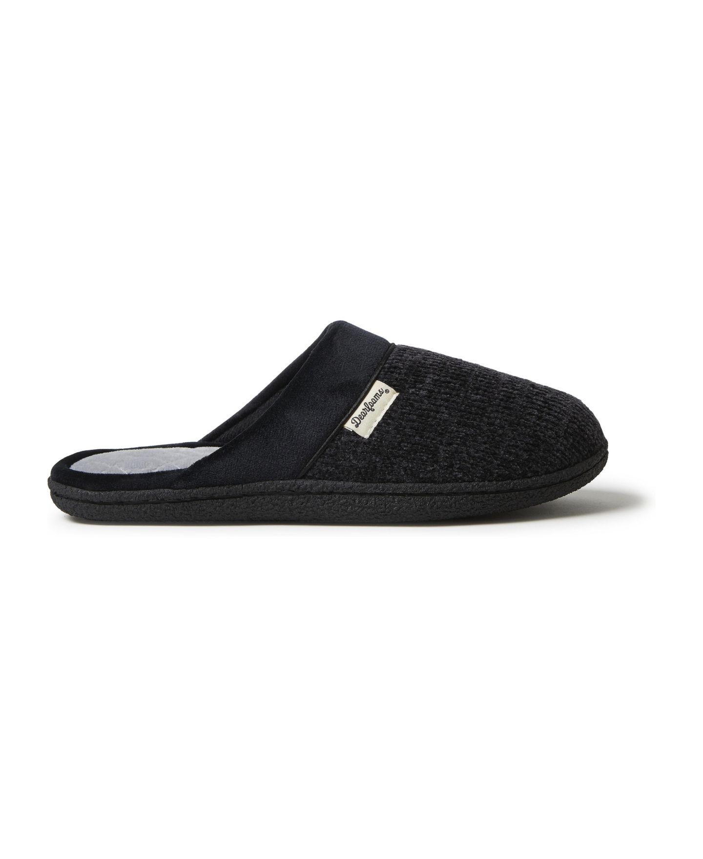 Женские тапочки Dearfoams Samantha Chenille Scuff House Slipper, цвет: Чёрный — фото 2