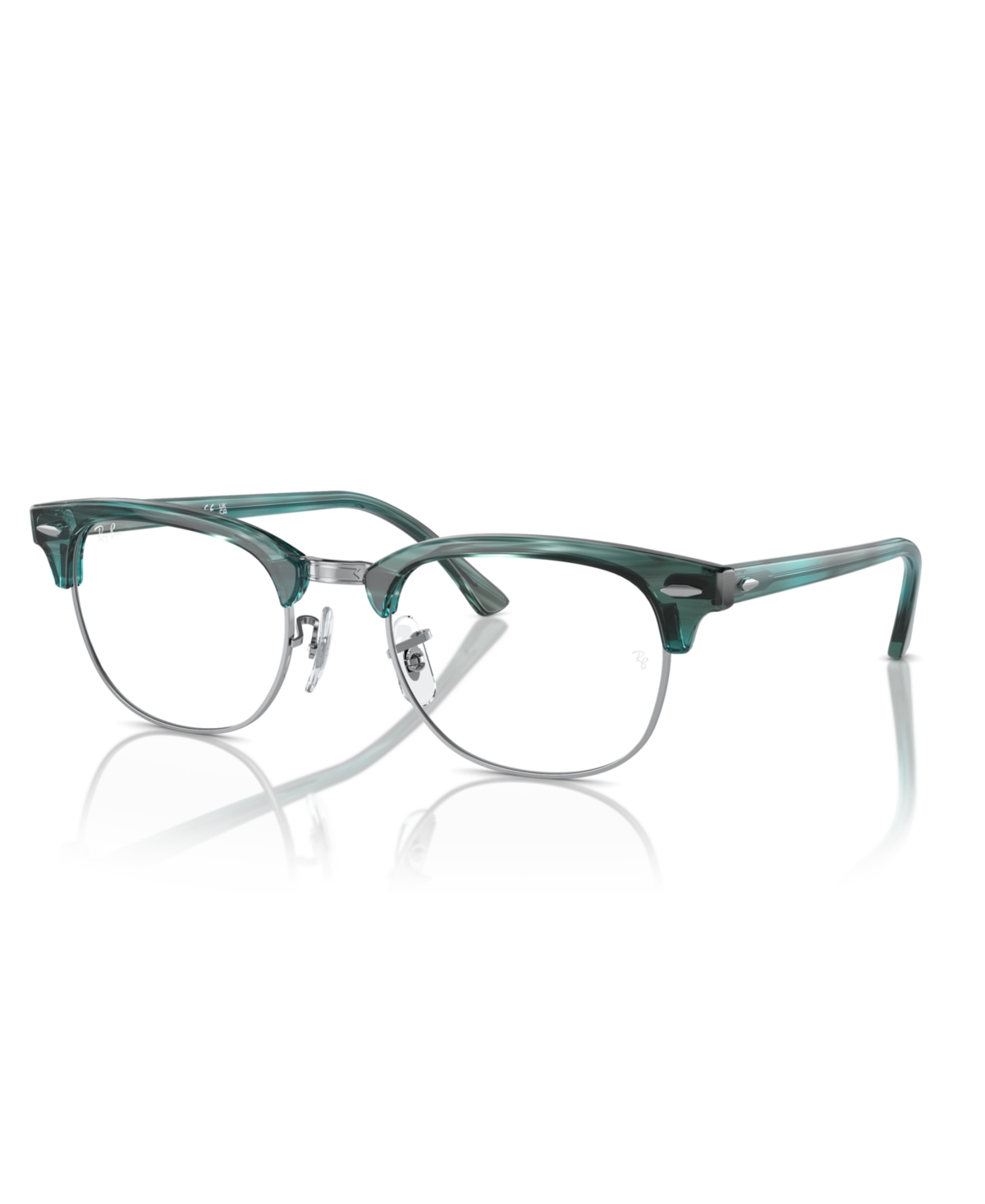 Ray Ban Unisex Clubmaster Optics Eyeglasses, Rb5154 In Striped Green