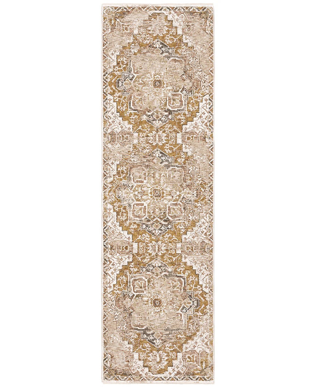 Oriental Weavers Maharaja 661C Gold and Ivory 2'3" x 7'6" Runner Rug