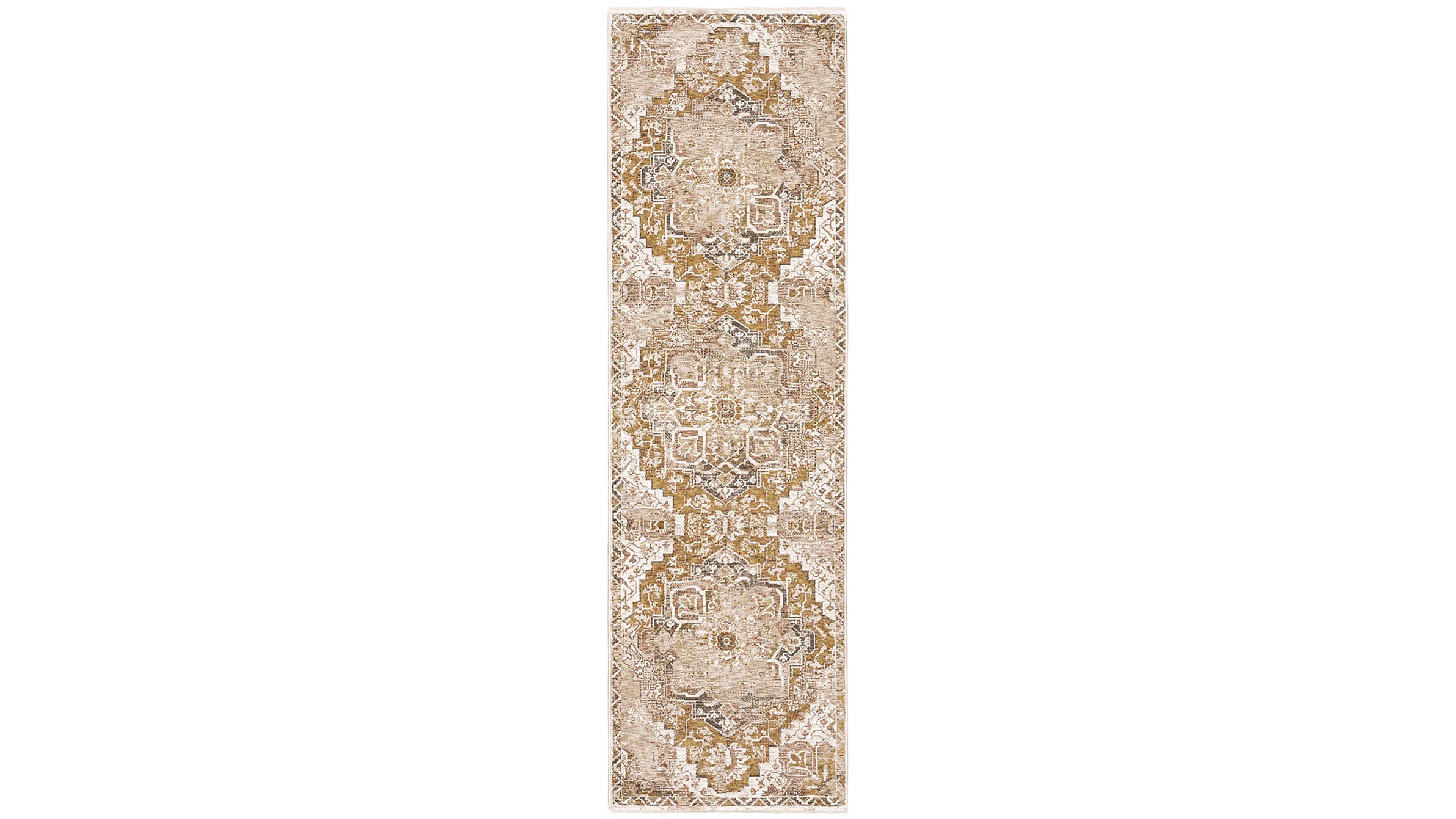 Oriental Weavers Maharaja 661C Gold and Ivory 2'3" x 7'6" Runner Rug