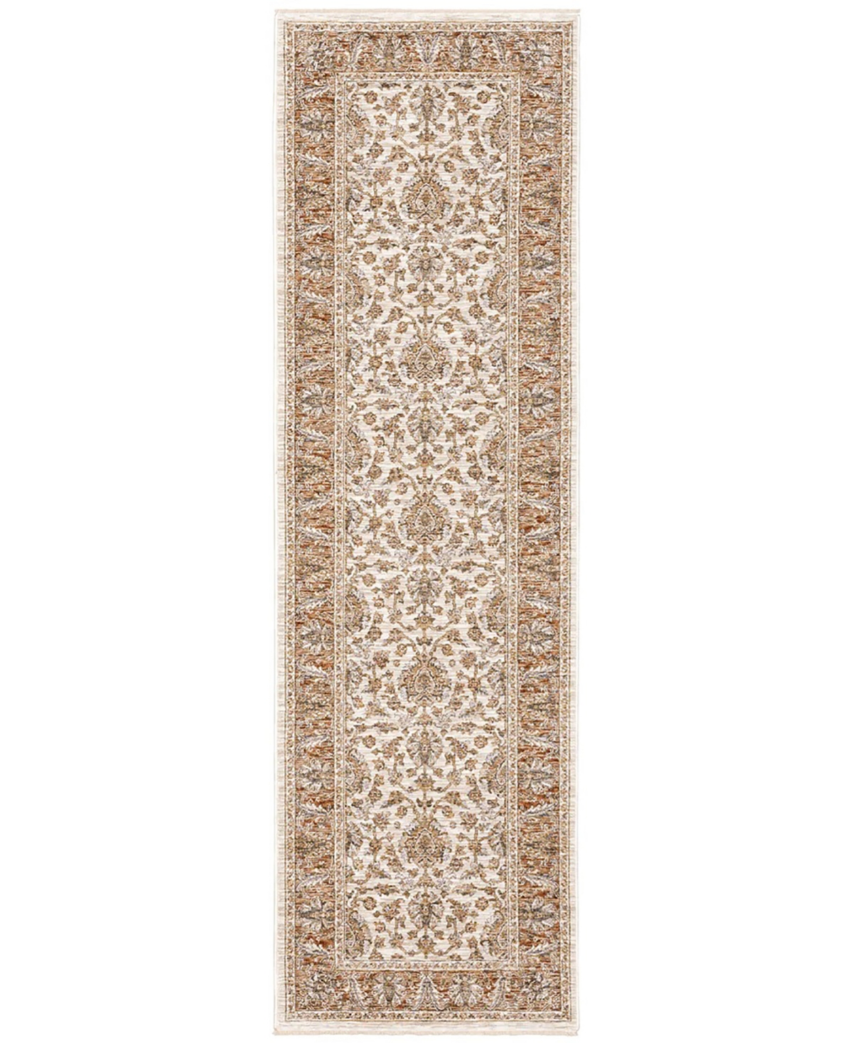 Oriental Weavers Maharaja 5091Z Rust and Ivory 2'3" x 7'6" Runner Rug