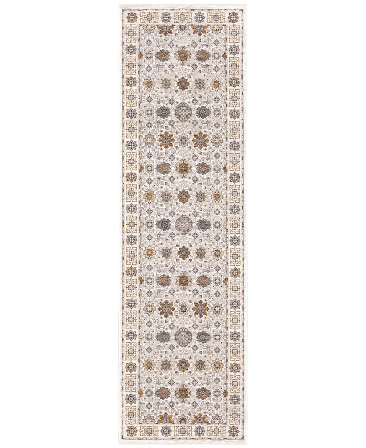 Oriental Weavers Maharaja 71W Ivory and Gold 2'3" x 7'6" Runner Rug