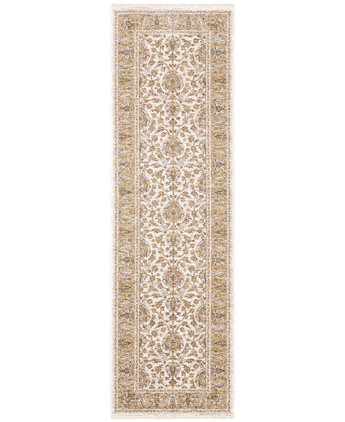 Oriental Weavers Maharaja 5091Z Ivory and Gold 2'3" x 7'6" Runner Rug
