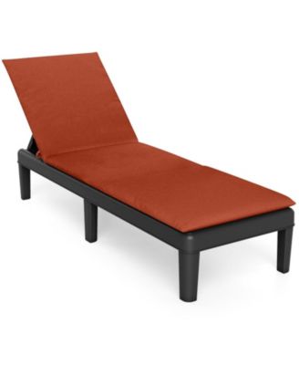 Cushioned Patio Chaise Lounge Chair with 3-Position Backrest