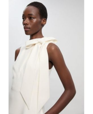 karen millen ivory dress Karen Millen Embroidered Cotton Twill Woven Maxi Dress in Ivory