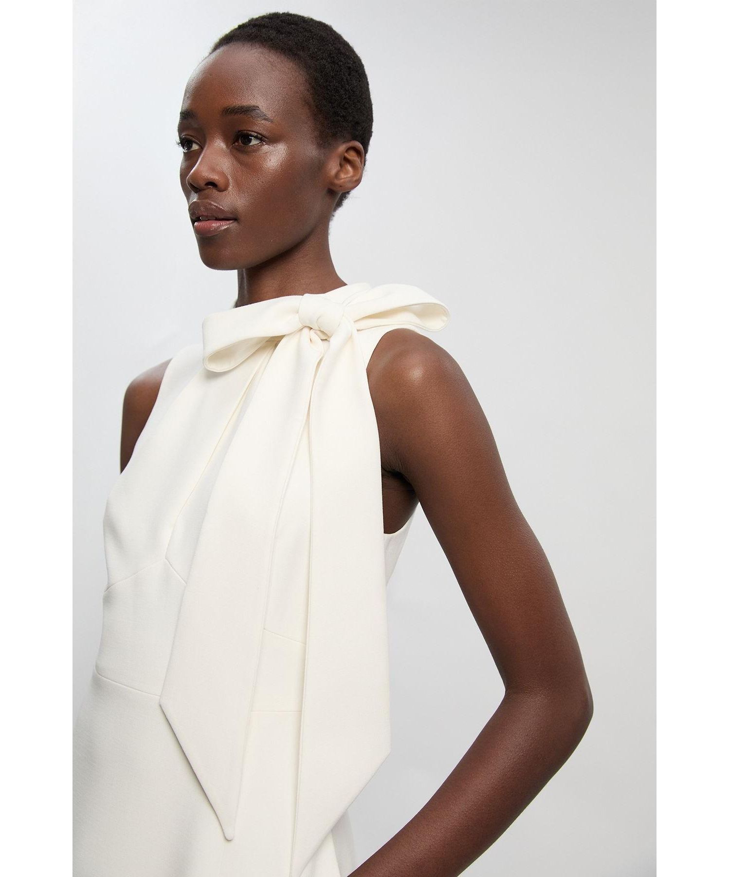 Women's Bow Neck Midi Dress