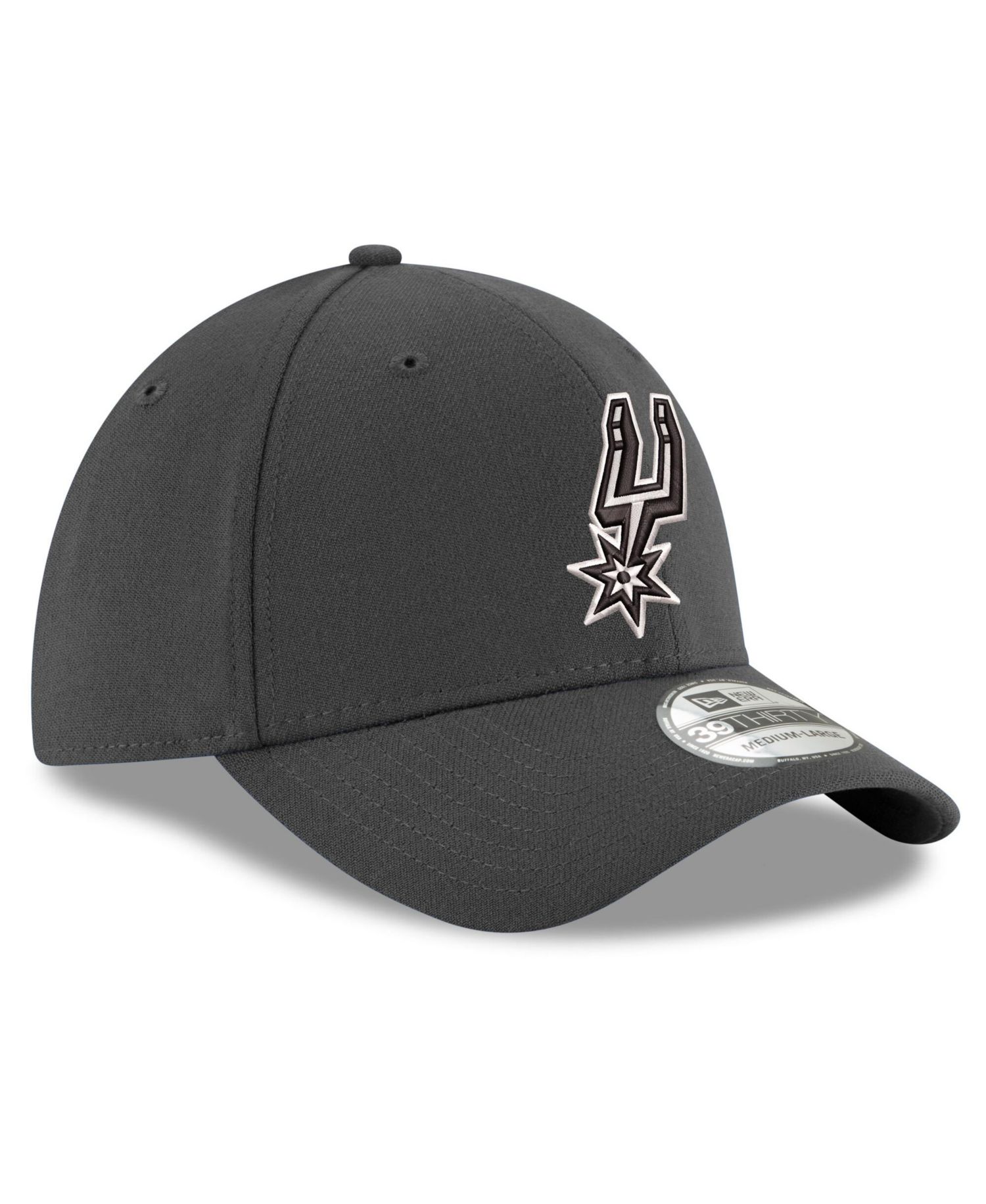 Men's Graphite San Antonio Spurs 39THIRTY Flex Hat
