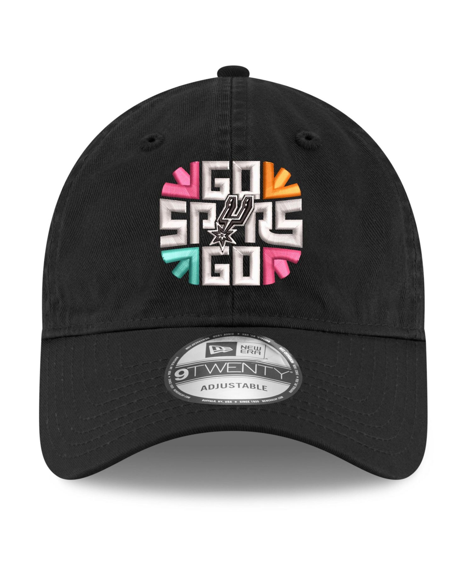 Men's Black San Antonio Spurs Slogan 9TWENTY Adjustable Hat