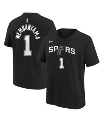 Big Boys and Girls Victor Wembanyama Black San Antonio Spurs Icon Name & Number T-Shirt