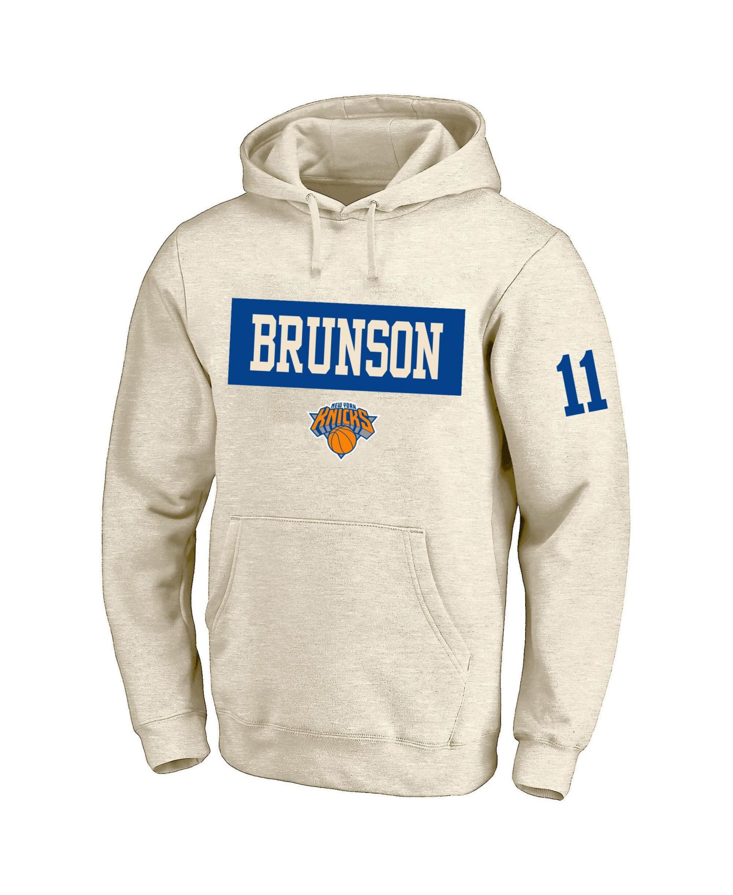 Men's Jalen Brunson Cream New York Knicks Big & Tall Name & Number Hoodie