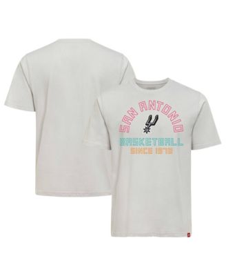 Men's and Women's Silver San Antonio Spurs Outline T-Shirt