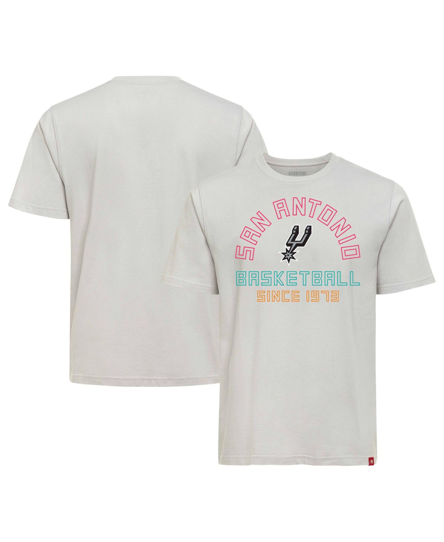 Men's and Women's Silver San Antonio Spurs Outline T-Shirt