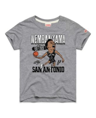 Big Boys and Girls Victor Wembanyama Gray San Antonio Spurs Caricature Tri-Blend T-Shirt