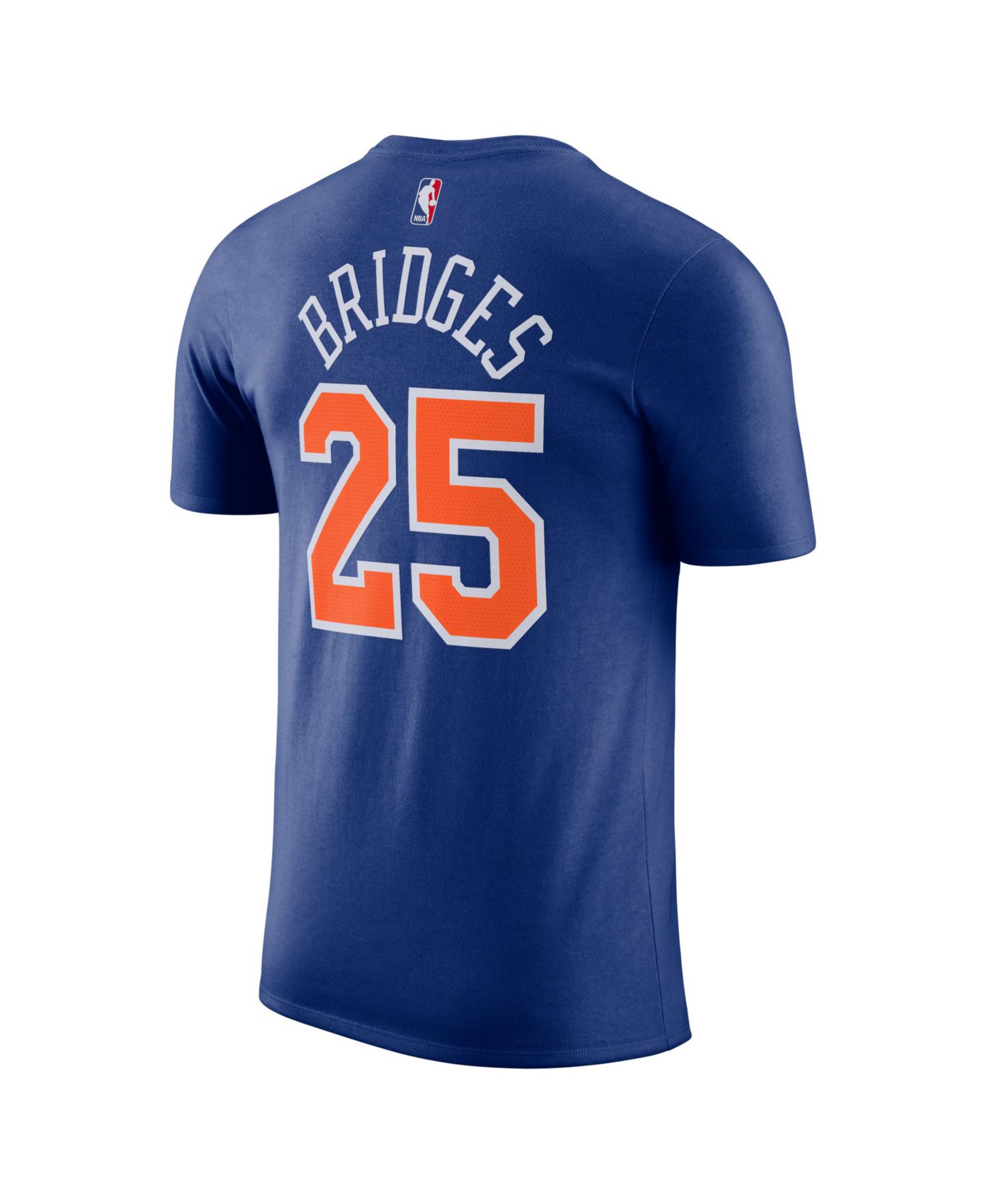 Men's and Women's Mikal Bridges Blue New York Knicks Name & Number T-Shirt - Icon Edition