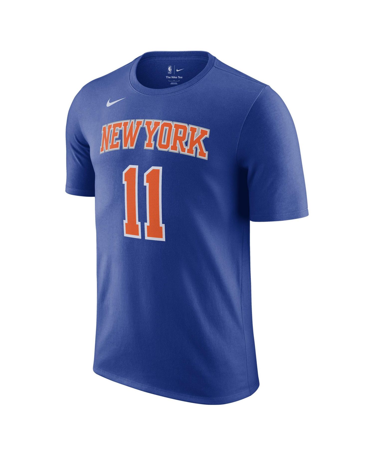 Men's and Women's Jalen Brunson Blue New York Knicks Name & Number T-Shirt - Icon Edition