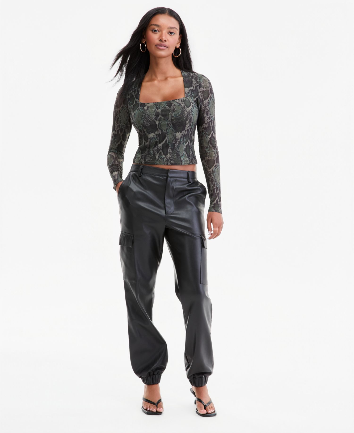 Women's Square-Neck Cropped Top