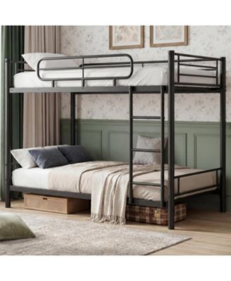 Twin Over Twin Bunk Bed Frame, Heavy Duty Metal Bunk Beds for Kids/Teens/Adults, 450 Lbs Upper and 500 Lbs Lower Capacity, Slot