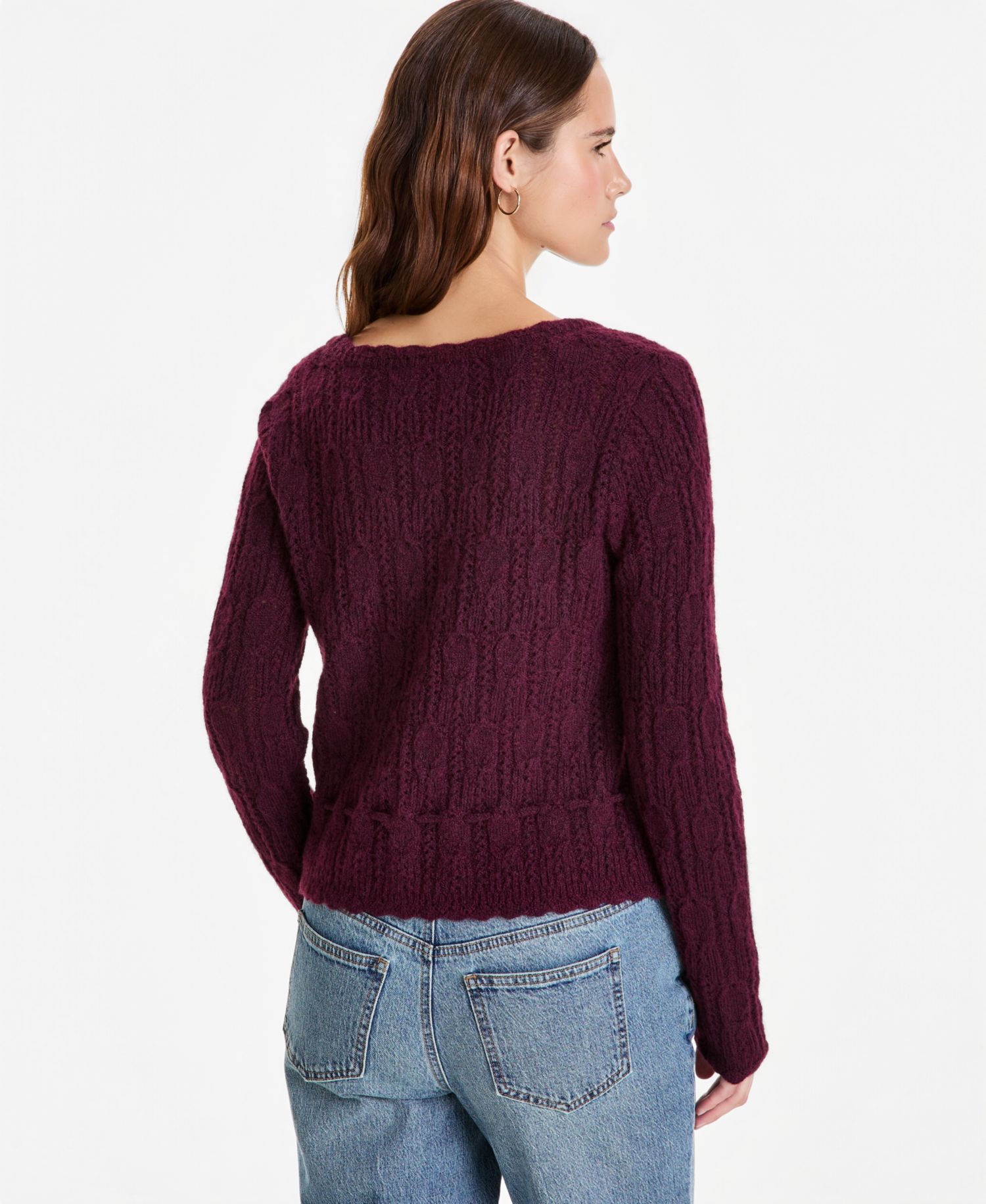 Petite Femme Peplum Tie-Waist Cardigan
