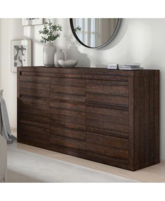9 Drawer TV Stand Dresser, 63 Inch Wood Chest of Drawers with Anti Tip Device for Bedroom or Living Room