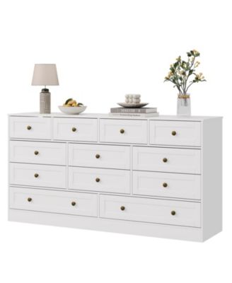 12 Drawer Wooden Dresser and TV Stand for Bedroom, Living Room, and Home Office