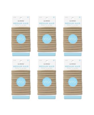 Medium Hold Hair Bands - Seamless Nylon and Spandex Ties for All Hair Types - Damage-Free, Comfort Fit Ponytail Holders - 12 Pack