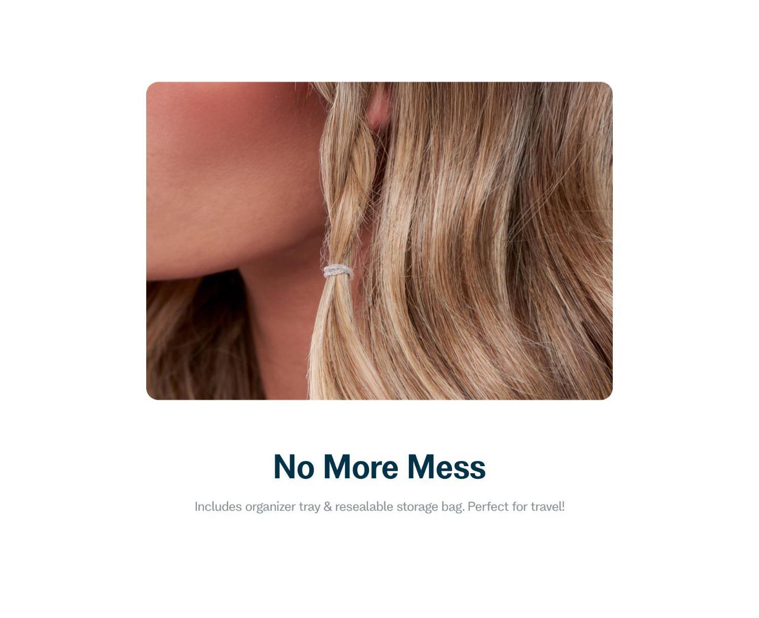 Medium Hair Premium Elastics - Clear Hair Ties with Innovative Storage Stack - No-Slip, Durable Bands for All Day Use - 500 Pack