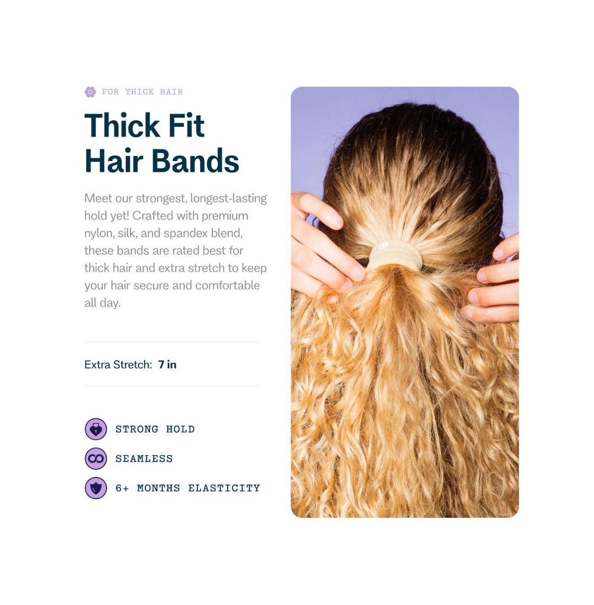 Gimme Beauty Thick Hair Extra Stretch Bands - Patent-Pending Design for Maximum Hold