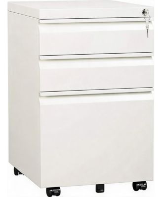3-Drawer Metal File Cabinet with Lock, Heavy Duty Filing Cabinet for Letter/Legal/A4/F4 Documents - Vertical Storage Organizer for Home Office