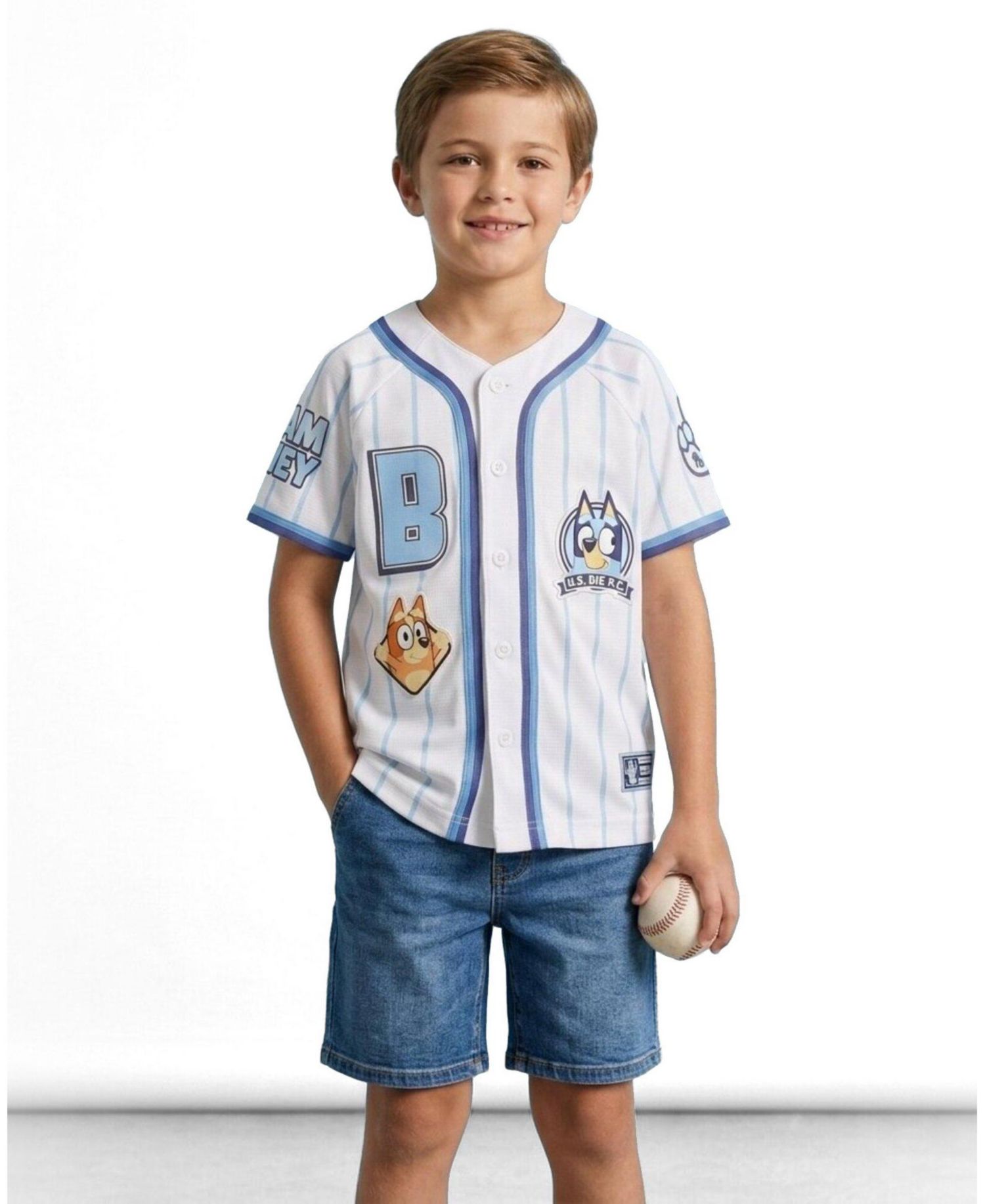Baby Boys Athletic Button-Down Baseball Jersey