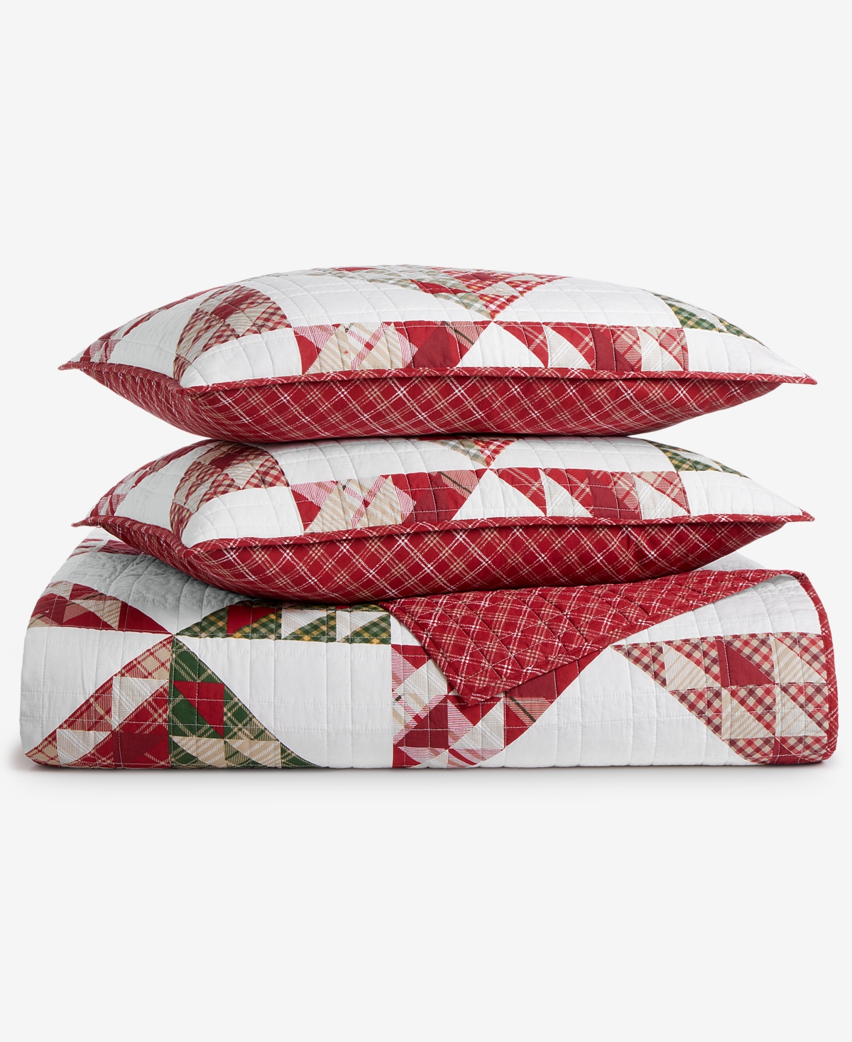Charter Club Jolly Plaids Quilted 3-Piece Quilt Set, Full/Queen, Macy's Exclusive