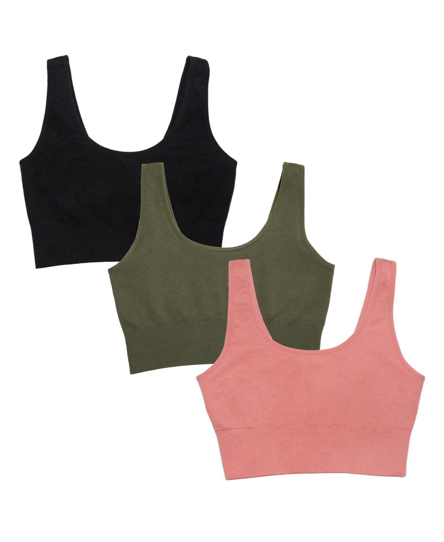 Women's 360 Stretch Seamless Comfort Longline Bralette 3-Pack
