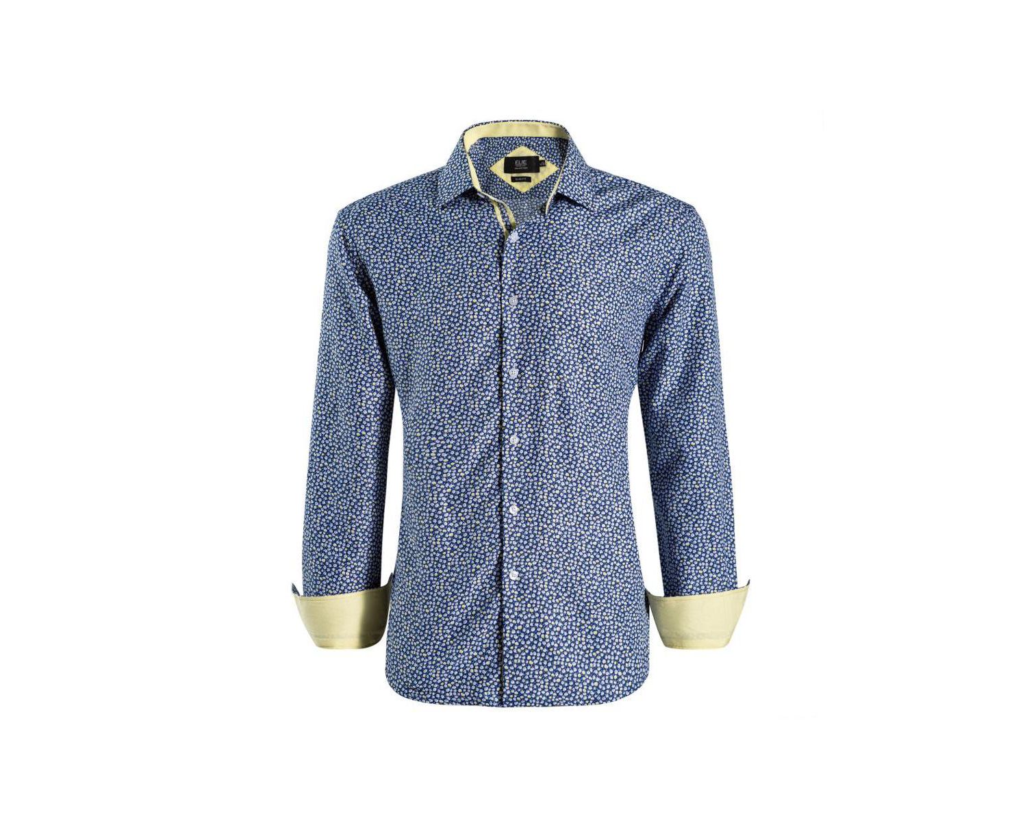 Men's Slim Fit Floral Button-Down Shirt