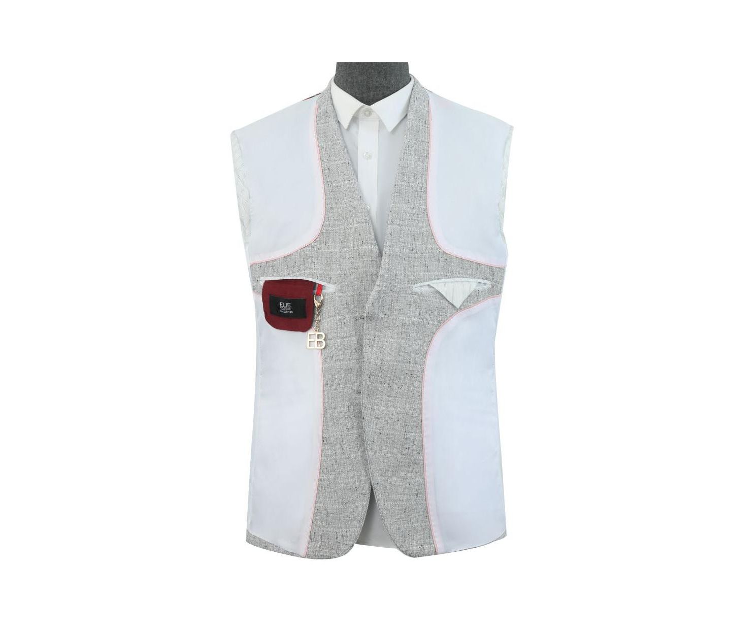 Мужская куртка Elie Balleh Slim Fit Melange Sports Coat, цвет: Серебряный — фото 5