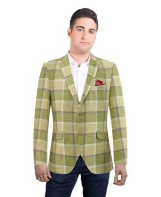 Men's Slim Fit Plaid Sports Blazer